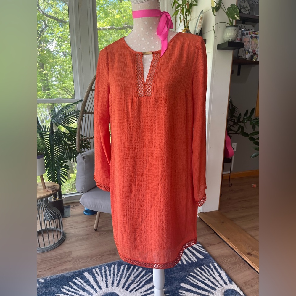 Michael Kors Orange Tunic Dress Size Small